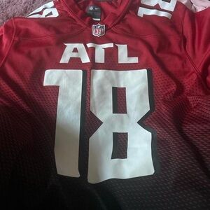NFL Red and Black ATL #18 Football Jersey